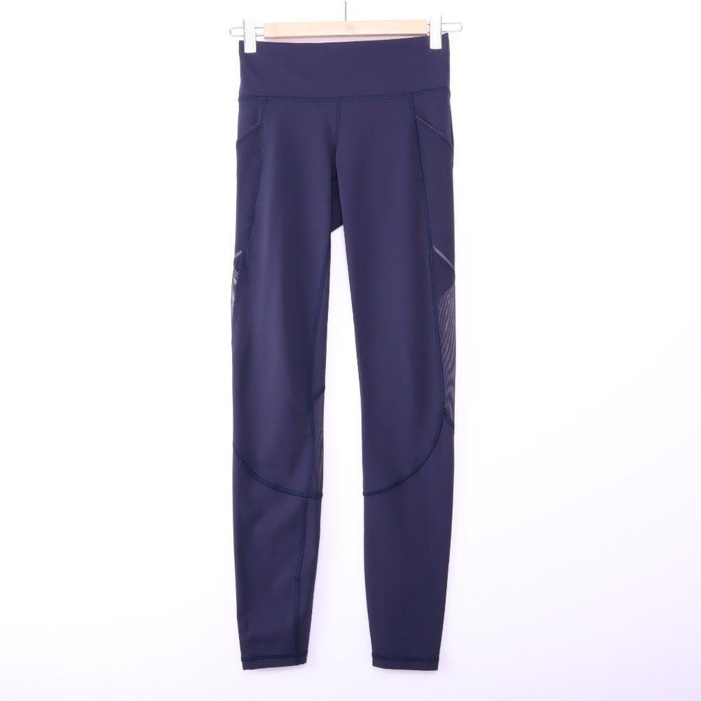 LULULEMON Navy Blue Mesh Detailed leggings